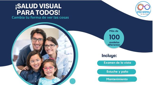 Post de Facebook Anuncio Óptica Visual Profesional Azul (645 × 360 px)